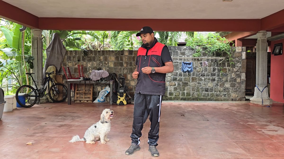 Allan with a training dog