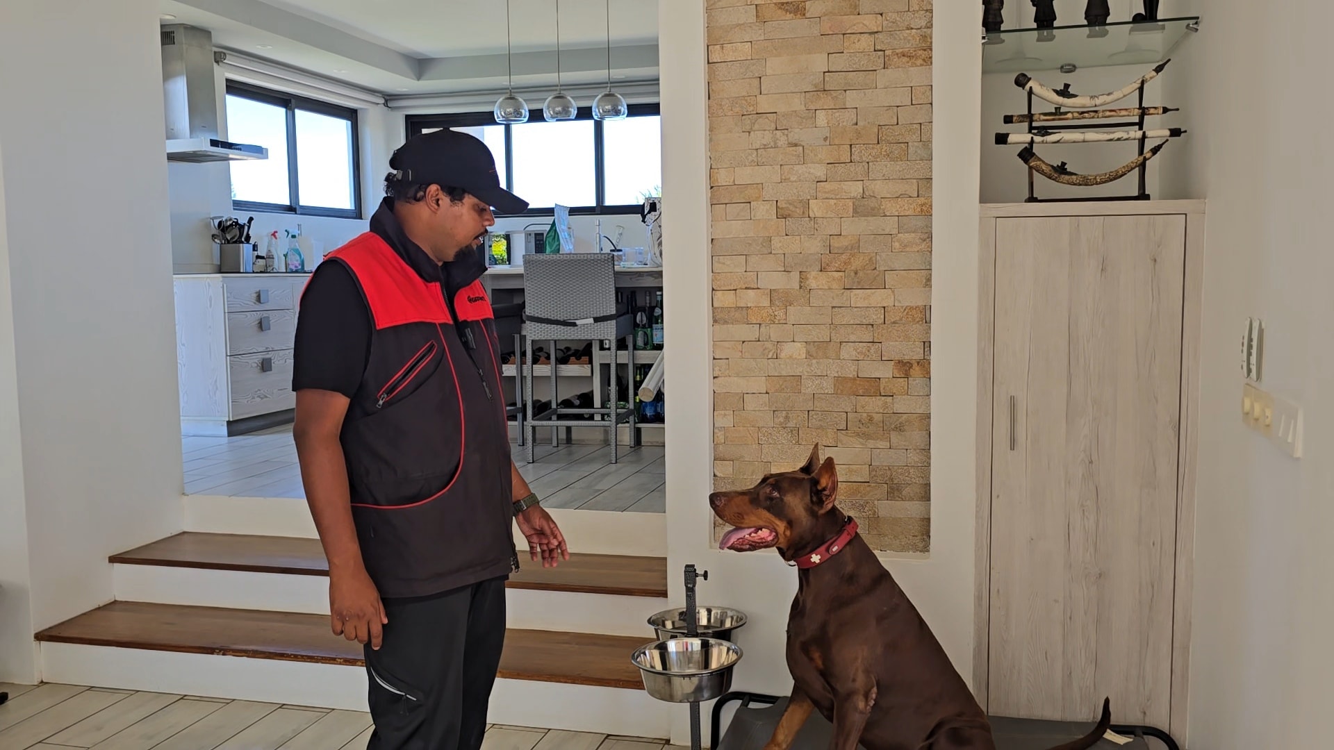 Allan training a Doberman